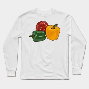 Capsicum cartoon illustration Long Sleeve T-Shirt